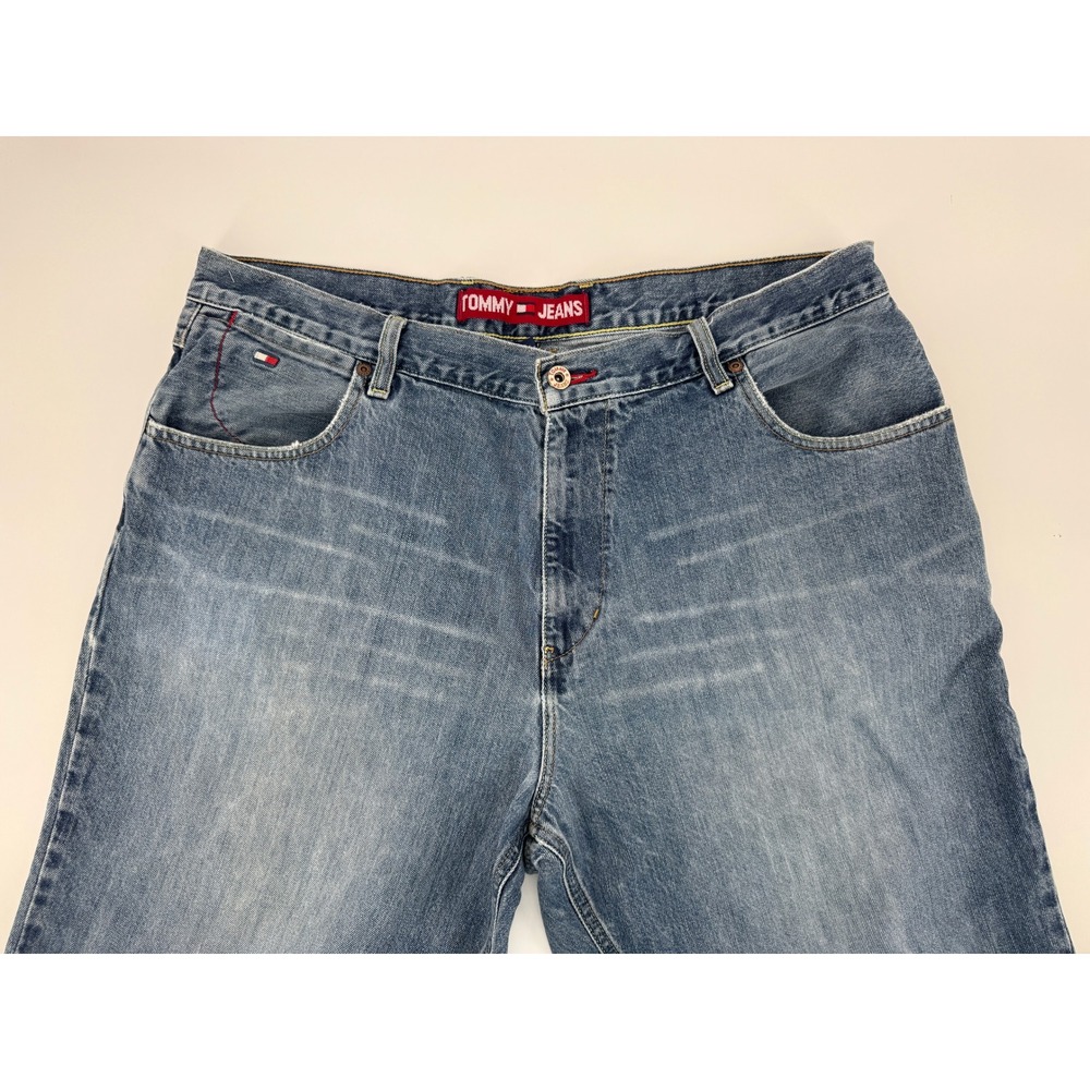 Tommy Jeans Mens Jeans Size 40x31 Relaxed Wide Lag Distressed Logo Casual‎
